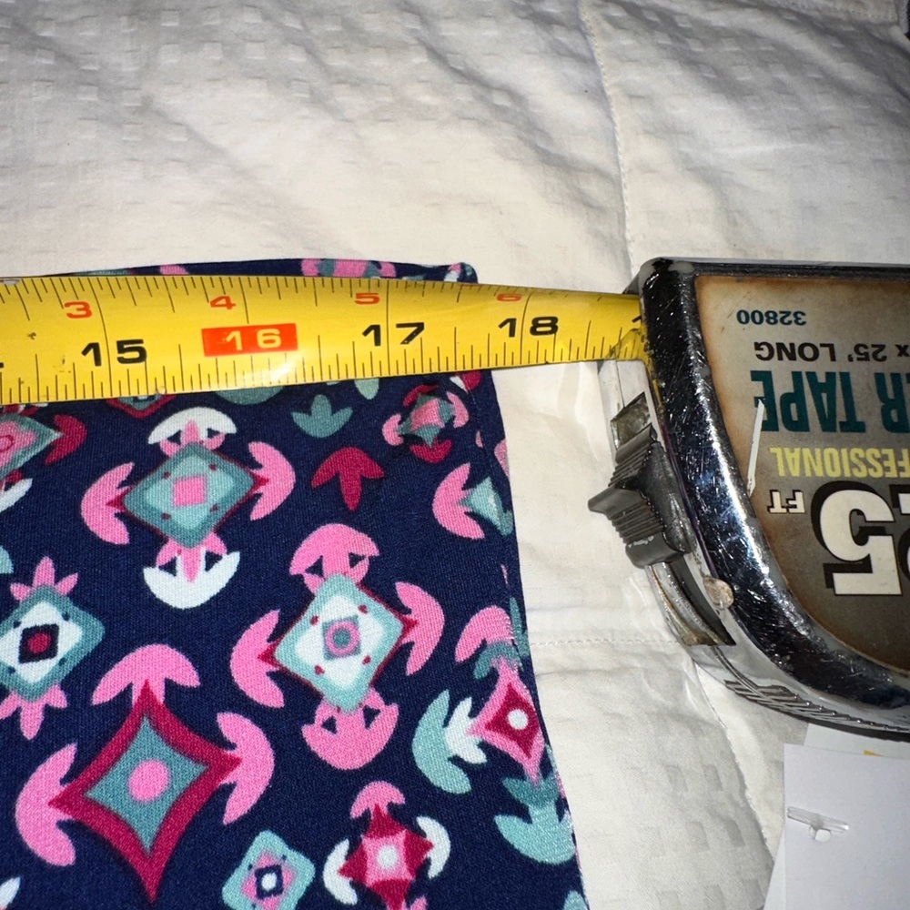 Lularoe XL blue geometric print Maxi skirt. Pink, turquoise, white - Picture 5 of 6
